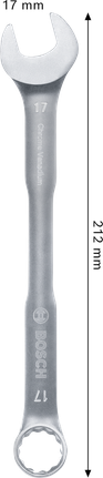 Kunci kombinasi Bosch 17 mm krom vanadium.